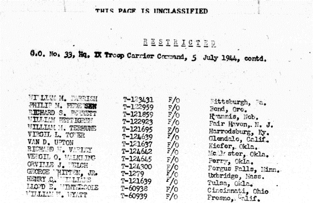 award listing Whitten's name